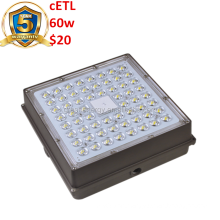 cETL ETL CE Square ceiling 60W LED Parking Lot Canopy Garage Light Indoor petrol station good quality high efficient brightness